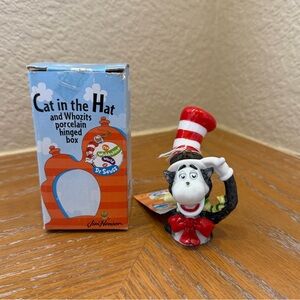 Midwest Dr. Seuss Cat in the Hat Porcelain Hinged Trinket Box - RARE